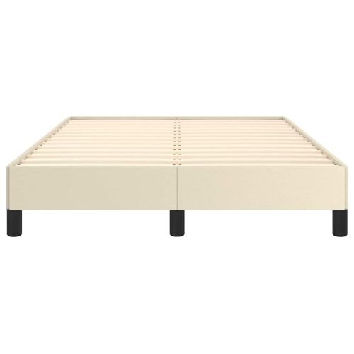 Рамка за легло без матрак, кремава, 120x190 см, изкуствена кожа