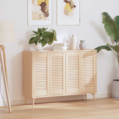 Врати за шкафове с решетъчен дизайн 4 бр. масивна дървесина бор