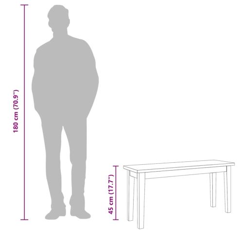 Пейка 90 cm Бяла масивна дървесина Гума