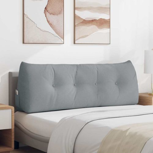 Възглавница за гръб Светлосиво 140 x 24 x 50 см текстил