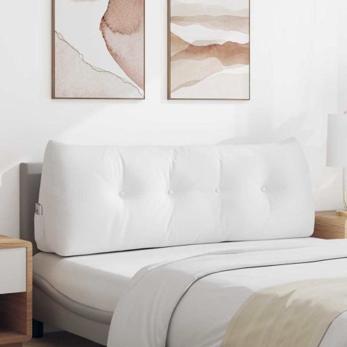 Възглавница за гръб Бяло 140 x 24 x 50 см текстил