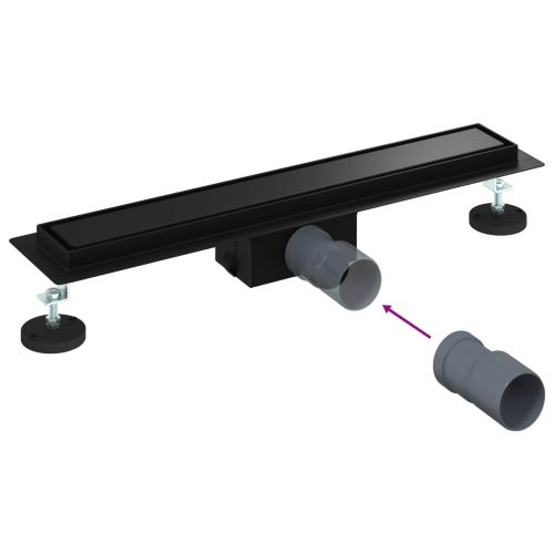 2 в 1 душов дренаж Черно 50 cm Неръждаема стомана 304