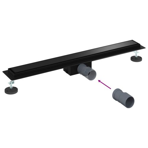 2 в 1 душов дренаж Черно 70 cm Неръждаема стомана 304