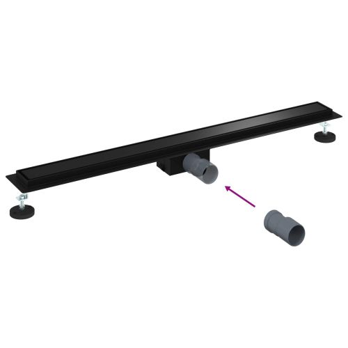 2 в 1 душов дренаж Черно 90 cm Неръждаема стомана 304