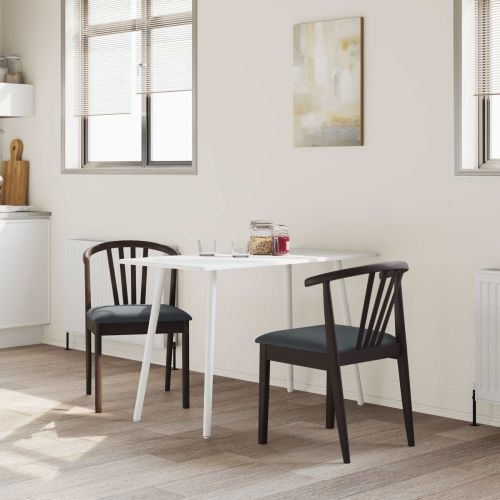 Трапезен стол 2 pcs Светло кафяво и черно