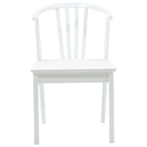 Трапезен стол 2 pcs Бяло Солиден каучуков материал