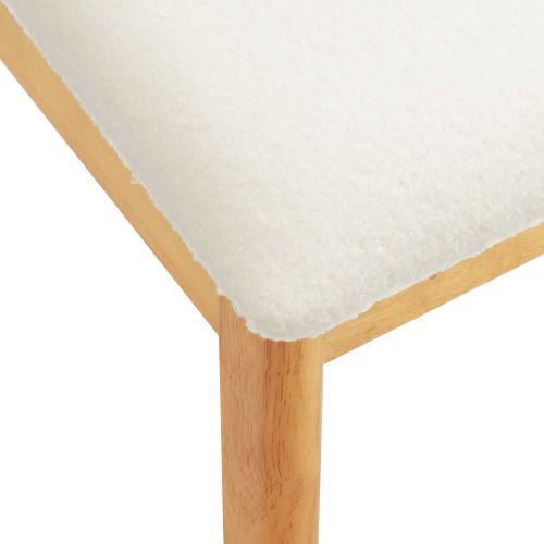 Трапезен стол 2 pcs Естествено и бяло Солиден каучуков материал