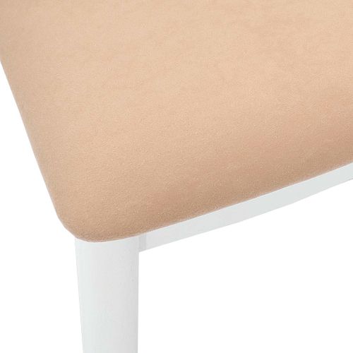 Трапезен стол 2 pcs Бяло и кафяво Солидно гумено дърво