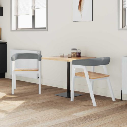 Обедени столове 2 pcs Бяло 54 x 57 x 73 см Солидно гумено дърво