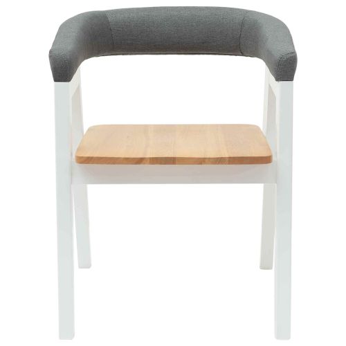 Обедени столове 2 pcs Бяло 54 x 57 x 73 см Солидно гумено дърво