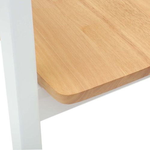 Обедени столове 2 pcs Бяло 54 x 57 x 73 см Солидно гумено дърво