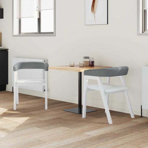 Обедени столове 2 pcs Бяло 54 x 57 x 73 см Солидно гумено дърво