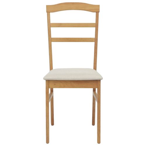 Трапезен стол 2 pcs Естествено и светло Солидно гумено дърво