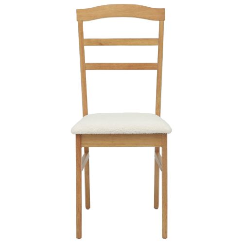 Трапезен стол 2 pcs Естествено и светло Солидно гумено дърво