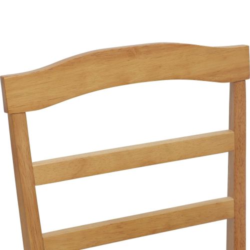 Трапезен стол 2 pcs Естествено и светло Солидно гумено дърво