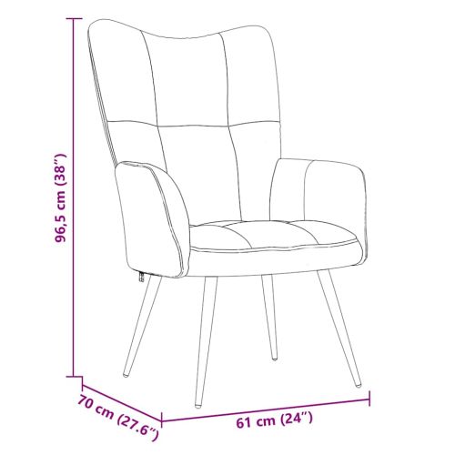 Релаксиращ стол с пуф 2 pcs Тъмен сив Кадифе