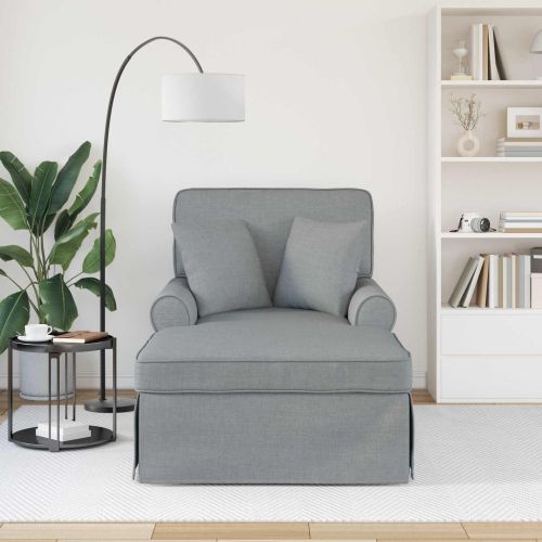 Шезлонг с пола Светлосиво 91 x 157 x 91 см текстил