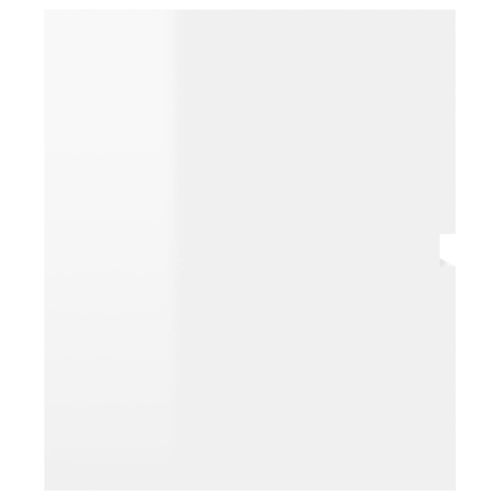 Долен шкаф за мивка, бял гланц, 100x38,5x45 см, инженерно дърво