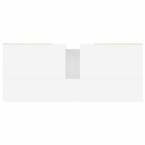 Шкаф за баня, бял, 80x33x60 см, инженерно дърво