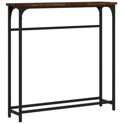 Конзолна маса, опушен дъб, 75x19,5x75 см, инженерно дърво