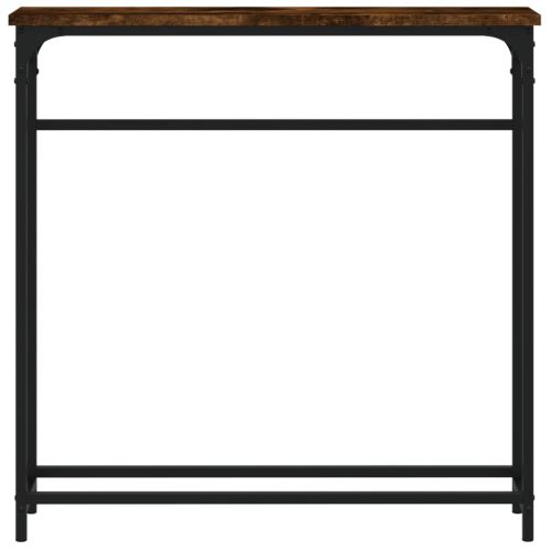 Конзолна маса, опушен дъб, 75x19,5x75 см, инженерно дърво