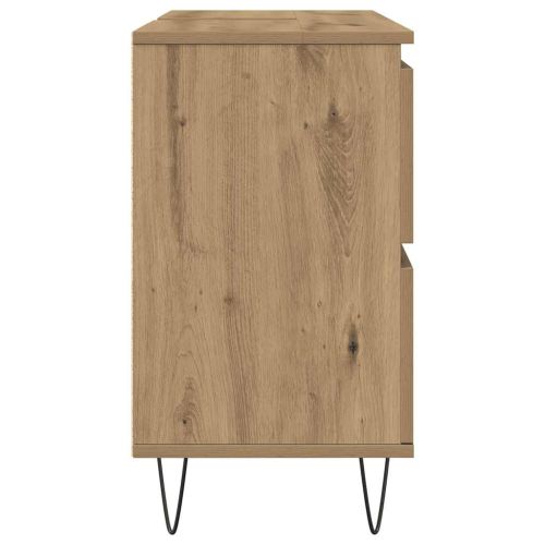 Шкаф за баня, дъб артизан, 80x33x60 см, инженерно дърво