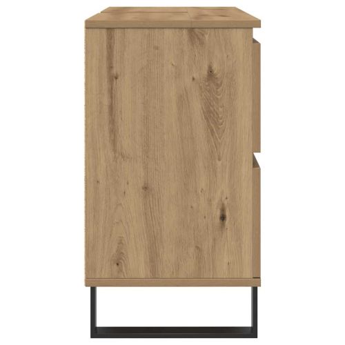 Шкаф за мивка за баня, Дъб артизан, 80x33x60см, инженерно дърво