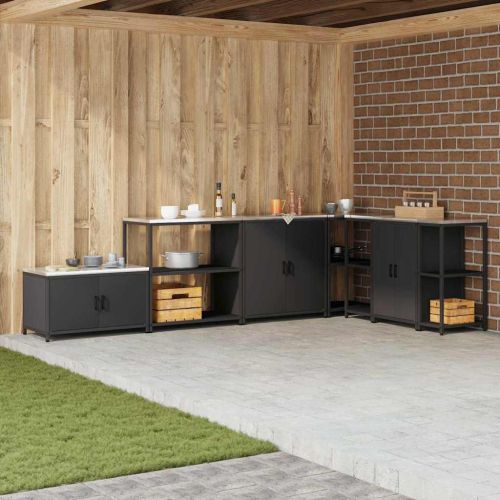 Съхранение в кухнята с рафт Черно 60 x 50 x 92 см Стомана