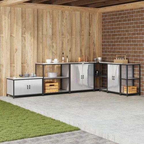 Съхранение в кухнята с рафт Сребрист 60 x 50 x 92 см Стомана