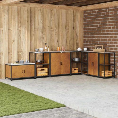 Съхранение в кухнята с рафт Ръждясало 60 x 50 x 92 см Стомана