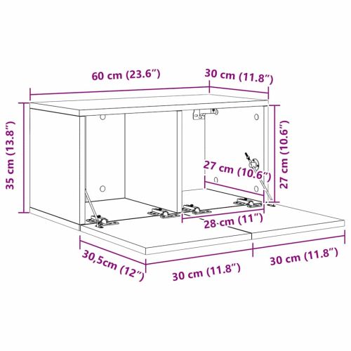 Комплект ТВ шкаф 2 pcs Кафяво 60 x 30 x 30 cm Инженерно дърво