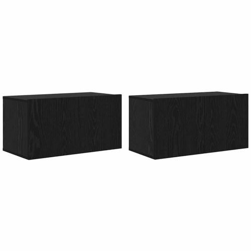 Комплект ТВ шкаф 2 pcs Черно 60 x 30 x 30 cm Инженерно дърво