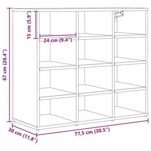 Шкаф за обувки Старо дърво 77,5 x 30 x 67 см Инженерно дърво