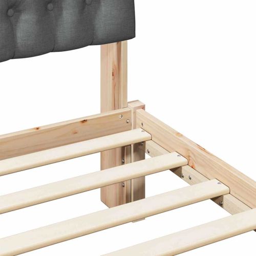 Рамка за легло Тъмен сив 140 x 190 cm Солидно борово дърво