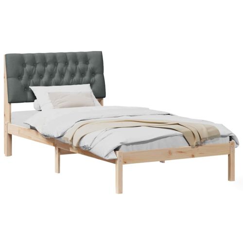 Леглова рамка с тапицирана гръбна част Кафяво 100 x 200 cm