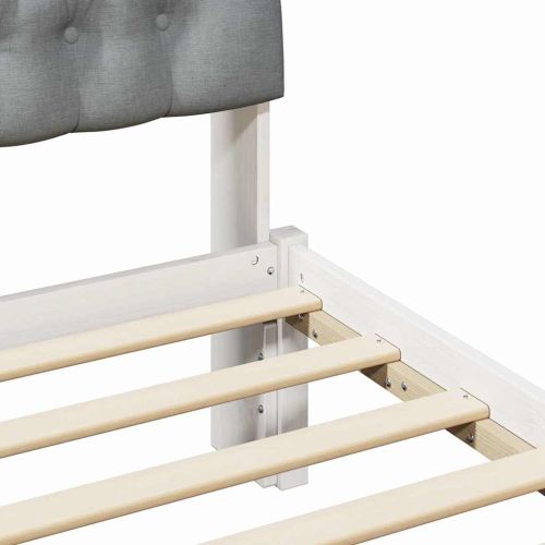 Леглова рамка с тапицирана гръбна част Бяло 100 x 200 cm