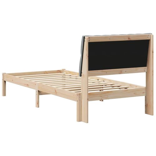 Леглова рамка с тапицирана гръбна част Кафяво 90 x 200 cm