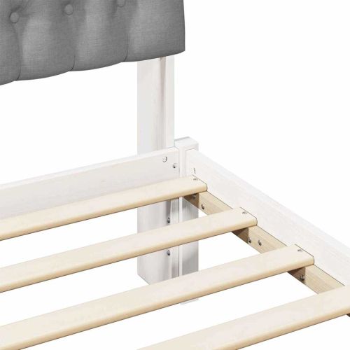 Леглова рамка с тапицирана гръбна част Бяло 90 x 200 cm