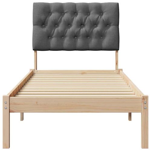 Леглова рамка с тапицирана гръбна част Кафяво 80 x 200 cm