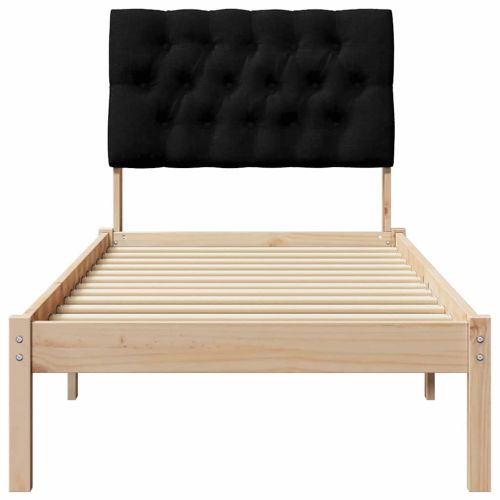 Леглова рамка с тапицирана гръбна част Кафяво 80 x 200 cm