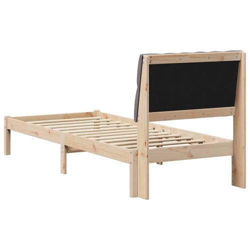 Леглова рамка с тапицирана гръбна част Кафяво 80 x 200 cm