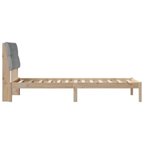 Леглова рамка с тапицирана гръбна част Кафяво 90 x 190 cm