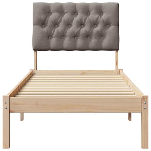 Леглова рамка с тапицирана гръбна част Кафяво 75 x 190 cm