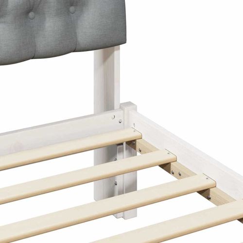 Леглова рамка с тапицирана гръбна част Бяло 75 x 190 cm