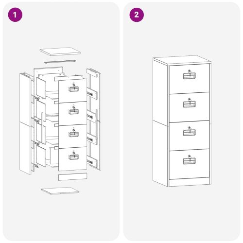 Шкаф за съхранение със съхранение 2 pcs Черно 80 x 40 x 200 см