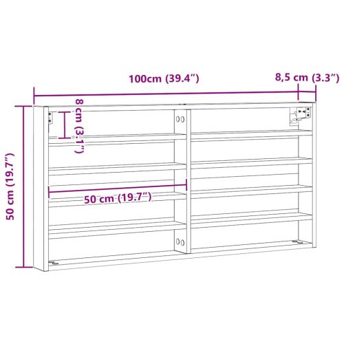 Витрина с рафт Дъб 100 x 8,5 x 50 cm Инженерно дърво