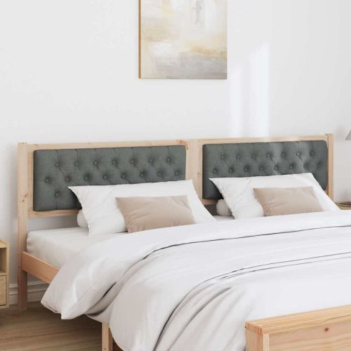 Облегалка за глава кафяво и тъмносиво 200 cm Борово дърво масив