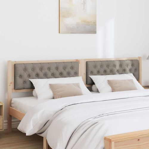 Облегалка за глава Кафяво и таупе 200 cm Борово дърво масив