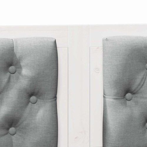 Облегалка за глава Бял и светлосив 200 cm Борово дърво масив