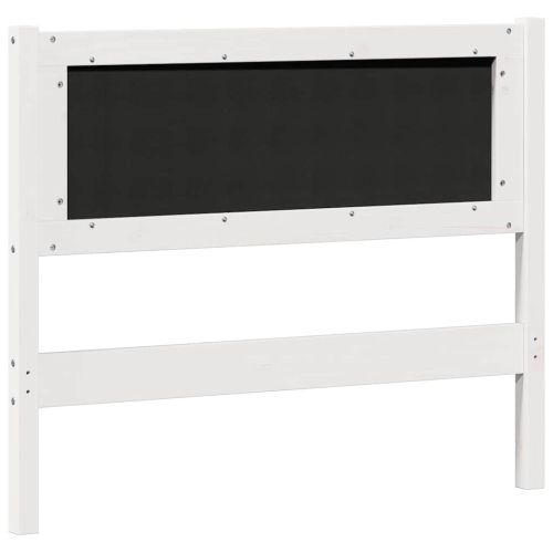 Облегалка за глава Бял и светлосив 100 cm Борово дърво масив